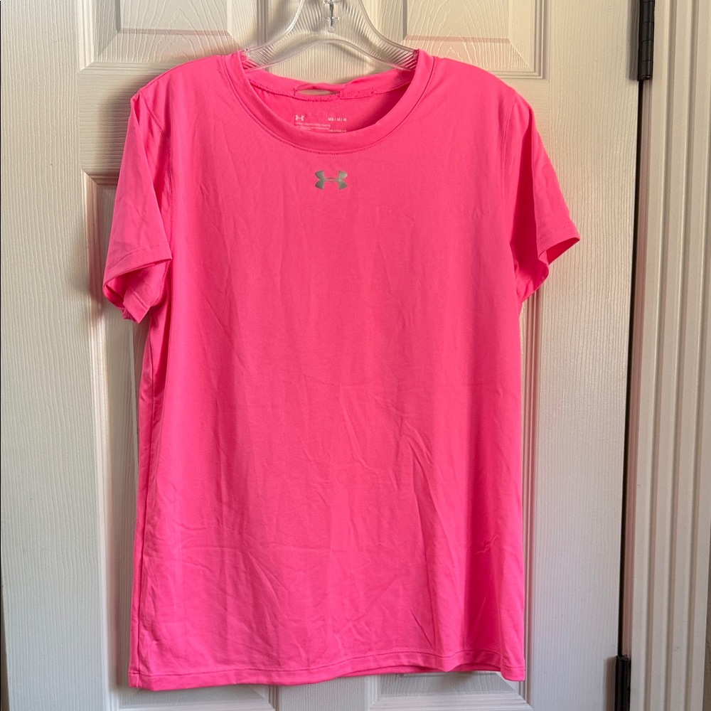 Under Armour Women's Loose heatgear Bright Pink Short Sleeve Tee